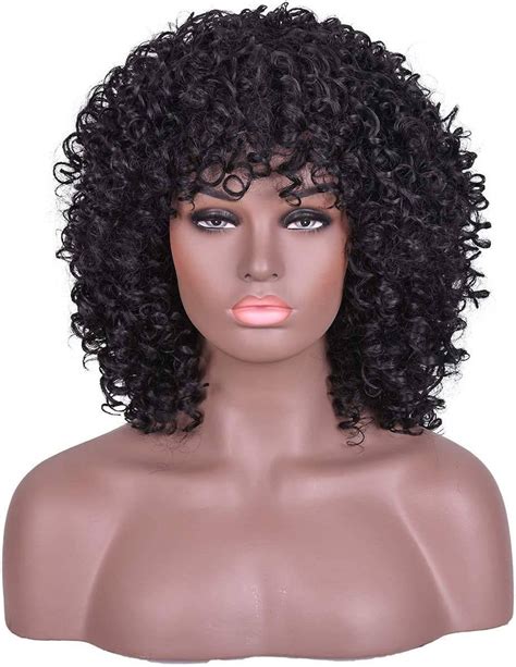 Black Kinky Curly Wigwi Exquisite Black Short Kinky Curly Etsy