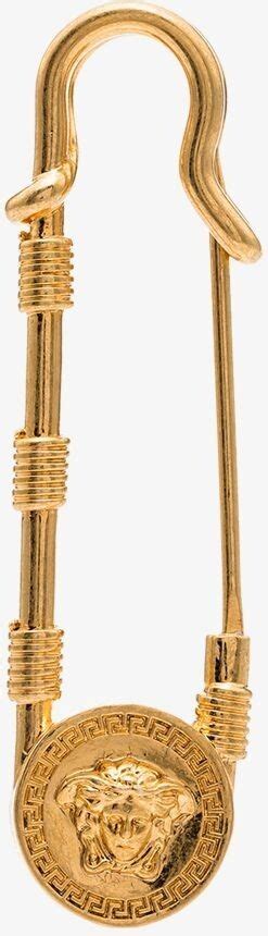 Versace Gold Tone Medusa Safety Pin Brooch Shopstyle