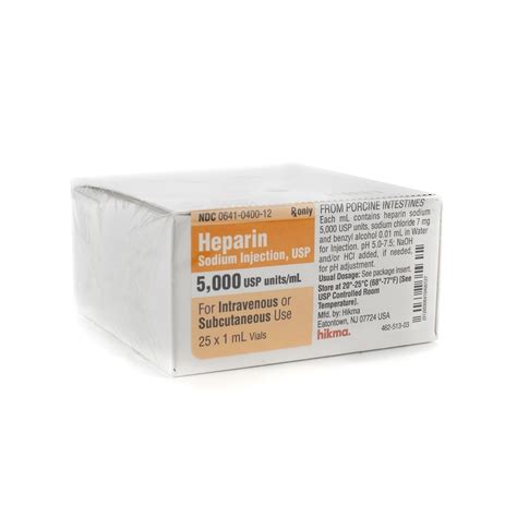 Heparin Sodium 5000uml Mdv 1ml 25 Vialstray Mcguff Medical