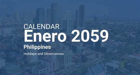 January 2059 Calendar Philippines