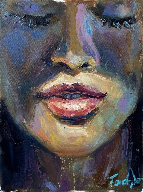 Oil Portrait Face Woman In Dark Painting Canvas Art Original Wall Art By Evgeny Jackpot Von