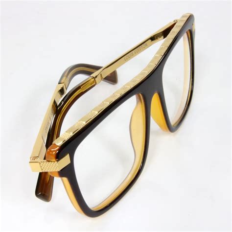 Louis Vuitton Men Sunglasses Gold Monogram Reading Frame
