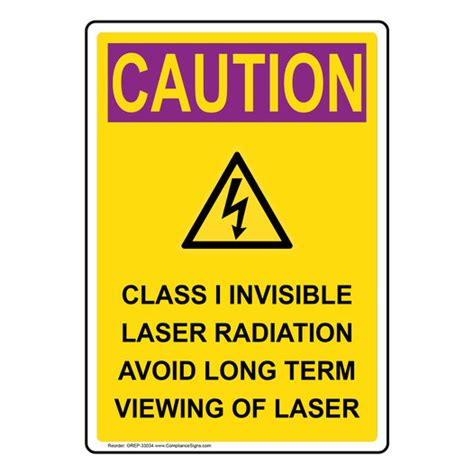 Vertical Class I Invisible Sign Osha Radiation Caution