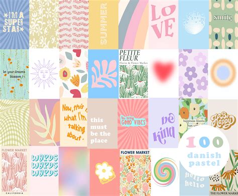 Danish Pastel Collage Kit Aesthetic 100 Digital Download Etsy