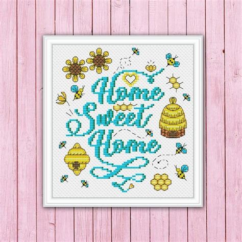Home Sweet Home Cross Stitch Pattern Pdf New Home House Etsy