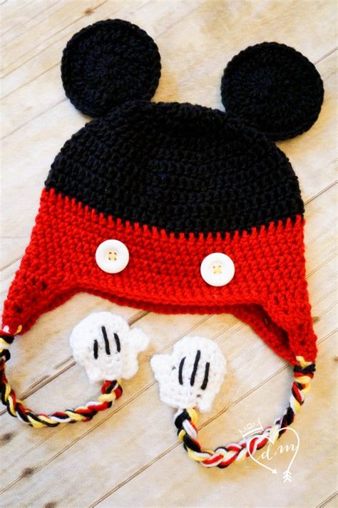 Crochet Mickey Mouse Beaniehat Mickey Mouse Clubhouse Red Etsy