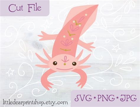 Paper Party And Kids Papercraft Axolotl In Glasses Svg Axolotl Dxf Eps