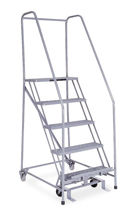 Cotterman 5 Step Rolling Ladder Expanded Metal Step Tread 80 In