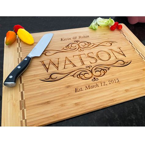 Personalize Cutting Board Wood Engraved Custom Cutting Board Wedding