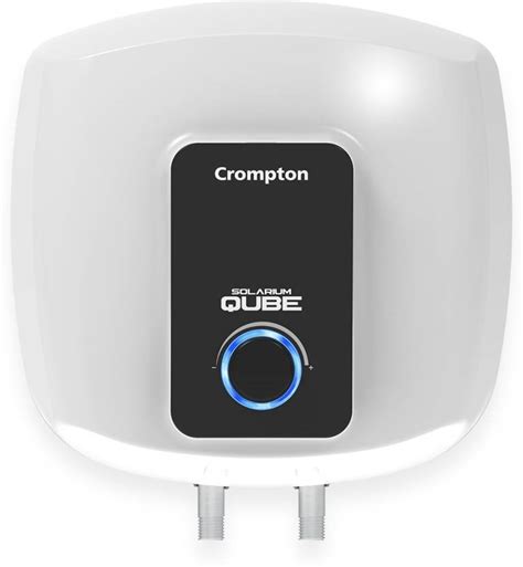 Crompton 15 L Storage Water Geyser Solarium Qube White Black Price