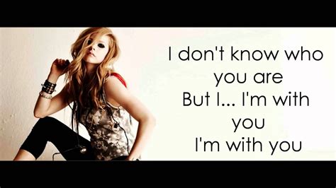 Avril Lavigne Im With You Lyrics Hd Youtube