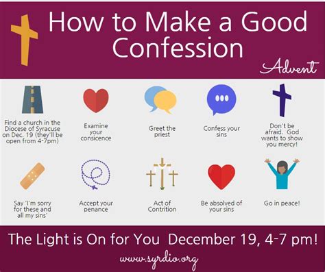 The priest will propose an act of penance. The Light is On For You Campaign » Roman Catholic Diocese ...