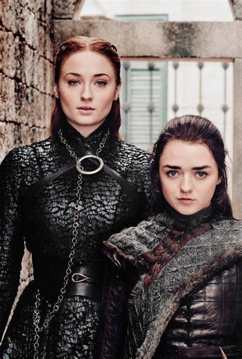 Stark Sisters Sansa And Arya Game Of Thrones Arya Stark Juego De Tronos Actrices