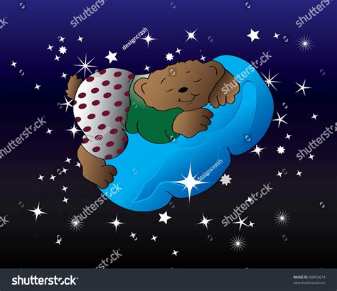 Teddy Bear Sleeps Vector Illustration Stock Vector Royalty Free