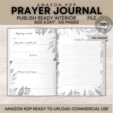 Kdp Interiors Floral Prayer Journal Pdf Interior For Low Etsy