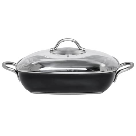 More images for pet dish with lid » Black Stainless Steel Casserole Dish With Glass Lid - 11"L ...