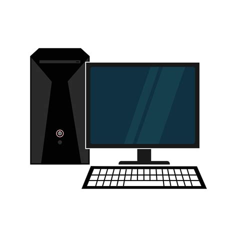 Desktop Computer With Wireless Keyboard And Desktop Computer Vector
