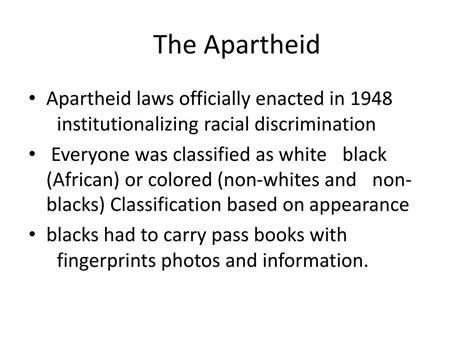Ppt Apartheid South Africas Segregation Policy Powerpoint