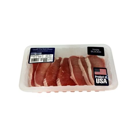 Boneless center cut pork chop. Thin Sliced Boneless Center Cut Pork Chops (1 lb) - Instacart