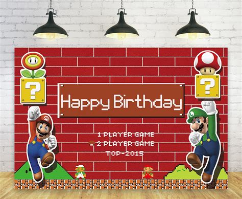 Buy Super Mario Backdrop Birthday Party Decorations Supplies Mario