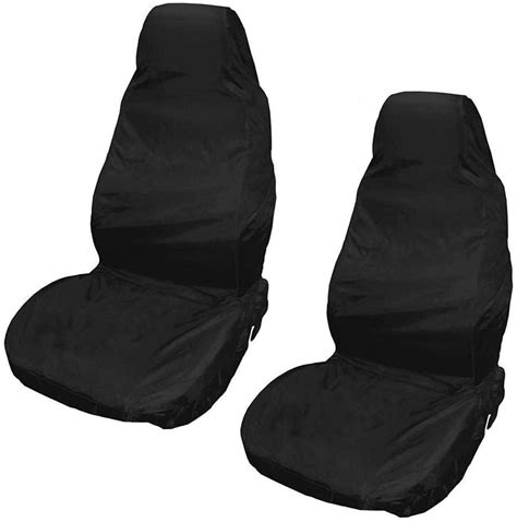 xtremeauto® waterproof car front rear seat covers tear resistant fabric in black front black