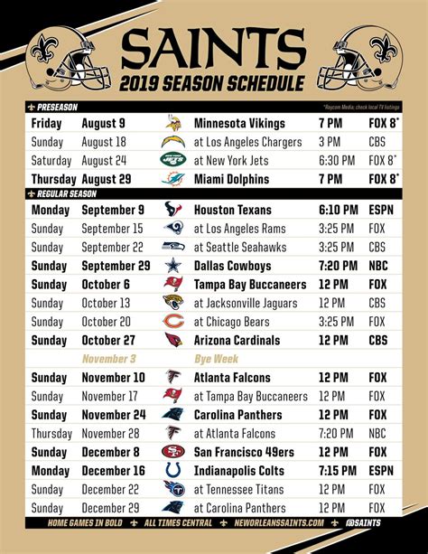 Afc asian cup 2019 full schedule: New Orleans Saints on Twitter: "Print the #Saints schedule ...