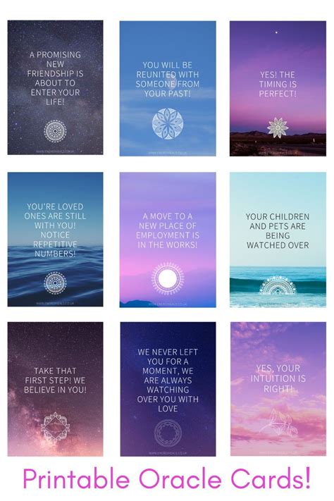 Printable Oracle Cards Oracle Cards Tarot Spreads Tarot Readers