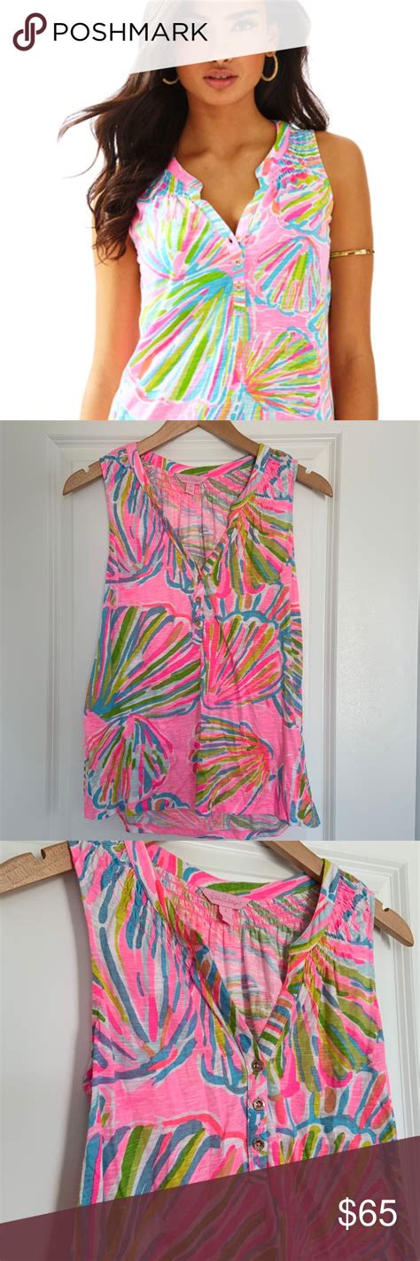 Lilly Pulitzer Essie Tank Top Shellabrate Size S Lilly Pulitzer