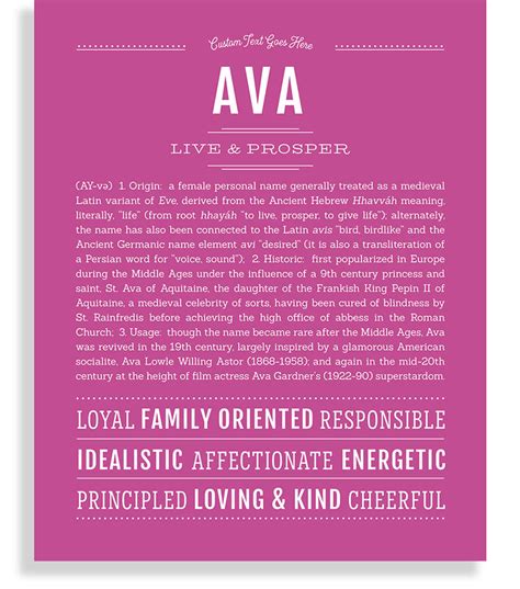 Ava Name Art Print Personalized T