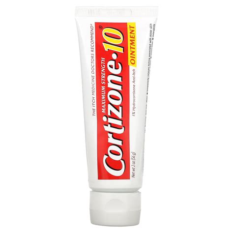 Cortizone 10 1 Hydrocortisone Anti Itch Ointment Water Resistant Maximum Strength 2 Oz 56 G