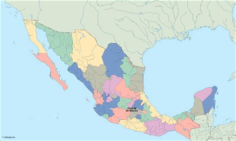 Mexico Vector Map Eps Illustrator Map Vector Maps