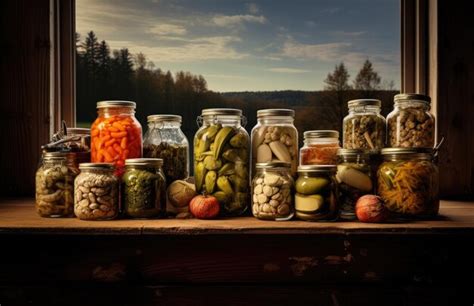 Premium Ai Image Jars Filled With Pickles And Vegetables Delicious