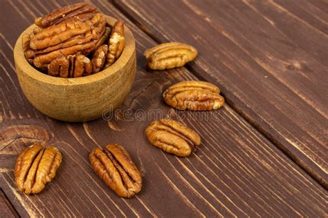Brown Pecan Nut Isolated On White Background Healthy And Diet Food
