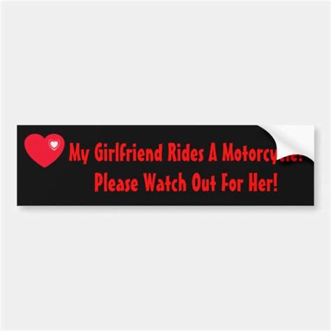 My Girlfriend Rides A Motorcycle Bumper Sticker Zazzle