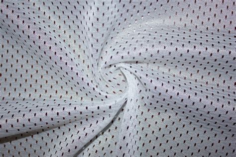 White Athletic Sports Mesh Knit 100 Polyester Apparel Fabric