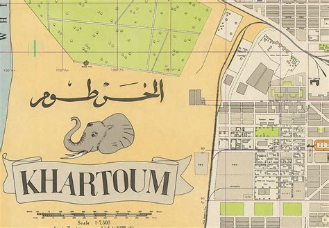 Map Of Khartoum Sudan On Ready To Hang Roll Down Canvas Etsy Canada