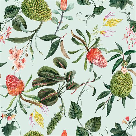 Floral Banksia Wallpaper Mint Art Co