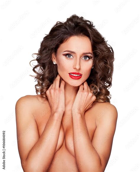 Beautiful nude fashion female model with professional makeup Stock 写真 Adobe Stock