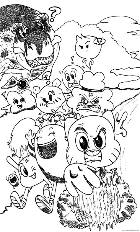 Gumball Coloring Pages Printable The Amazing World Of Gumball