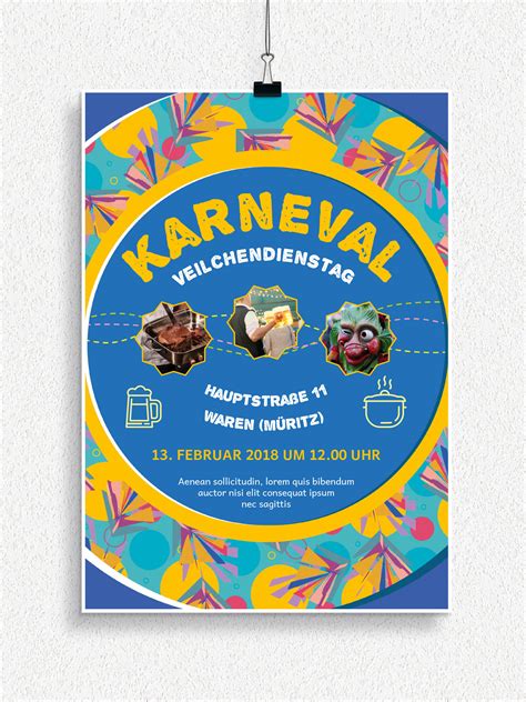 Plakat Und Flyervorlagen Für Karneval Und Fasching