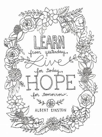 Coloring Pages Quotes Adults Printable Quote Albert