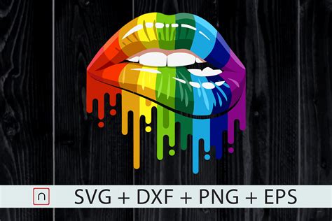 LGBT Rainbow Dripping Lips Colorful Lips By Novalia TheHungryJPEG
