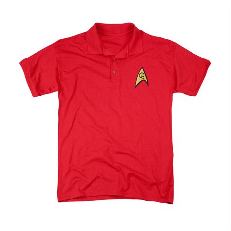 Star Trek Tos Engineering Uniform Costume Polo Shirt Red