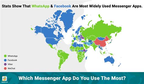 the top mobile messaging apps around the world 2018 [map included] laptrinhx