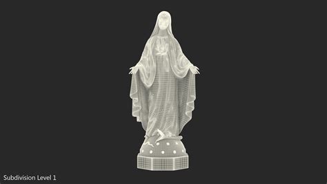 Virgen María Estatua Pintada Modelo 3d 59 3ds Blend C4d Fbx Ma