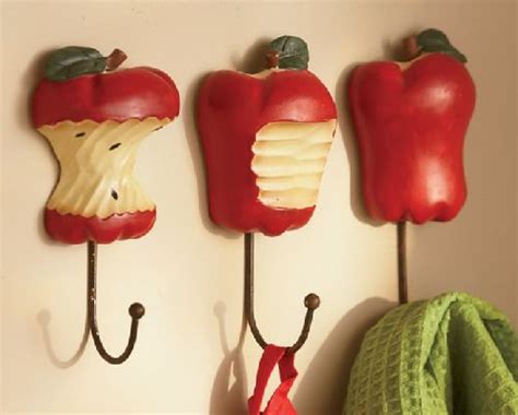 5 out of 5 stars. APPLE WALL KITCHEN DECOR HOOKS | Apple kitchen decor ...