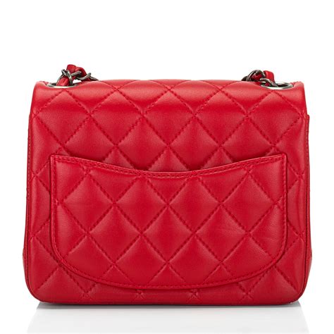 Chanel Classic Mini Flap Quilted Lambskin Bag In Red Worlds Best