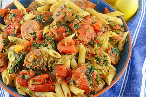Spinach Sausage Pasta Is An Easy Pasta Recipe Packed With Flavor Only
