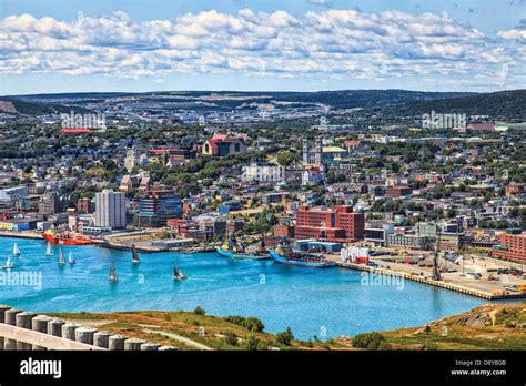 View Of Saint Johns Harbour From Signal Hill Newfoundland Canada