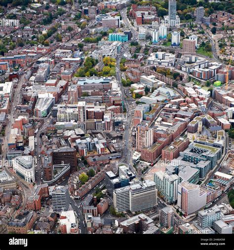 An Aerial View Of Sheffield City Centre South Yorkshire Northern